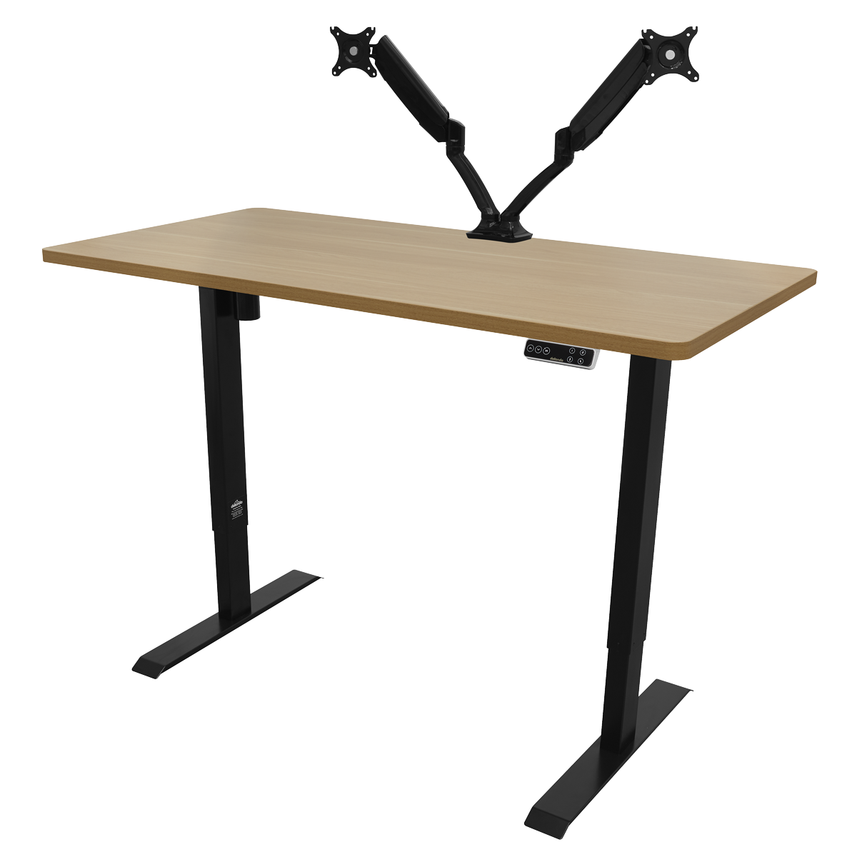 Dellonda Single Motor Electric Sit/Stand Desk, Digital Control - Oak Desktop DH41