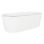 Double-Ended Fluted Design Bath with Slim Rim 168cm – Gloss White DH420