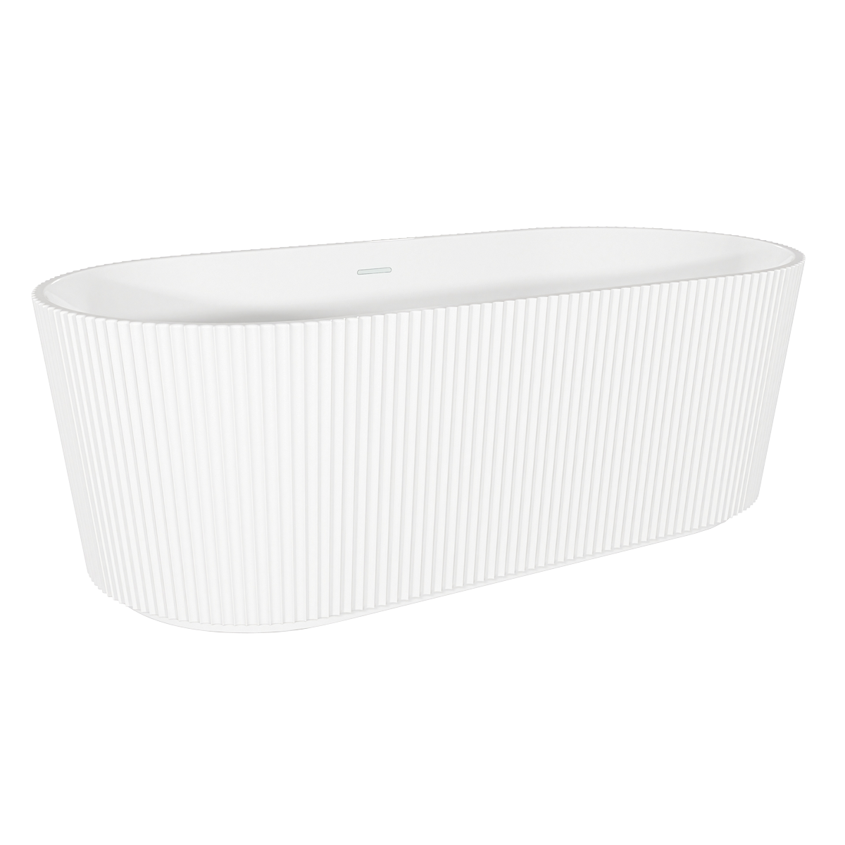 Double-Ended Fluted Design Bath with Slim Rim 168cm – Gloss White DH420