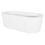 Double-Ended Fluted Design Bath with Slim Rim 168cm – Gloss White DH420