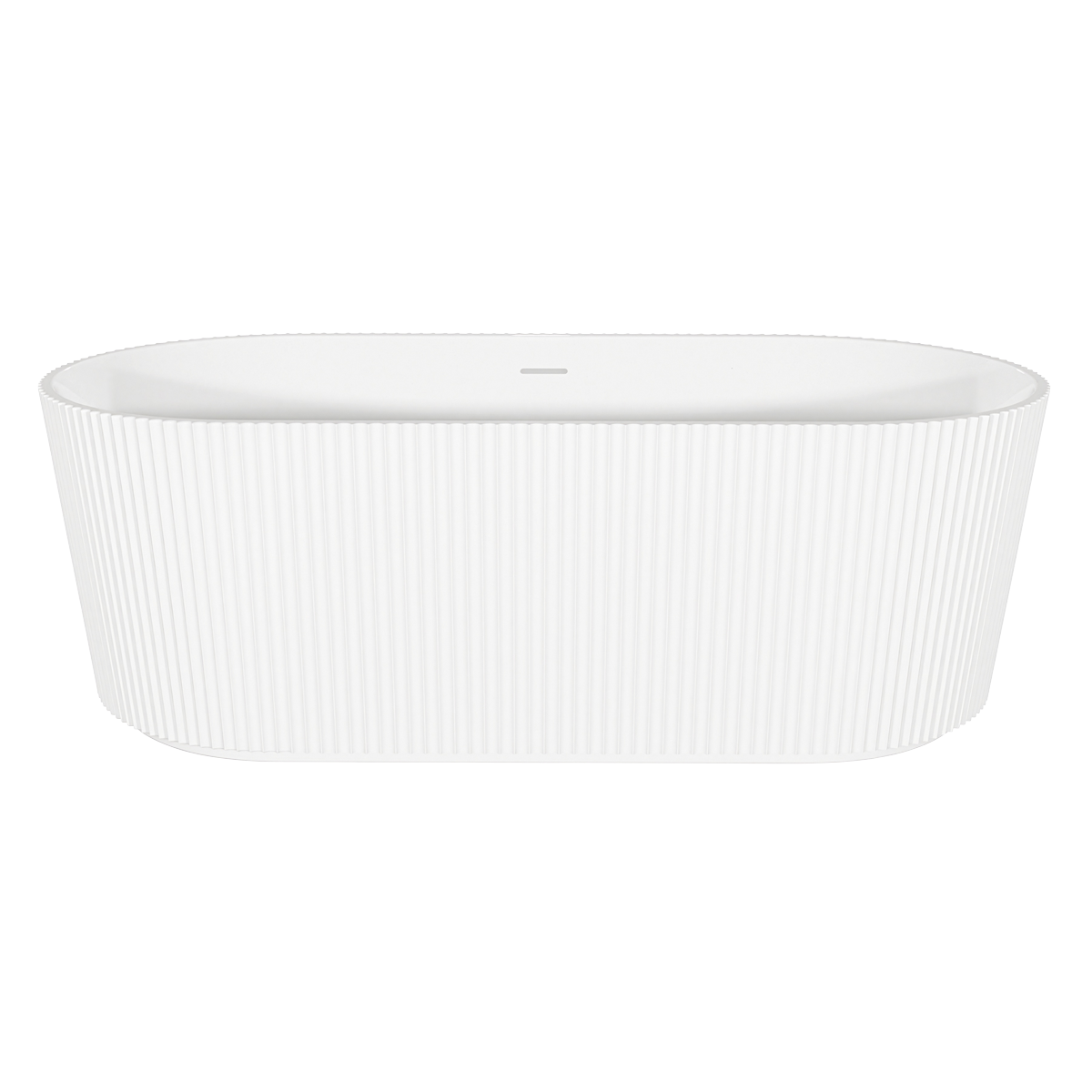 Double-Ended Fluted Design Bath with Slim Rim 168cm – Gloss White DH420