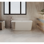 Back-to-Wall Slim Rim Bath with Overflow System 150cm – Gloss White DH421