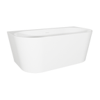 Back-to-Wall Slim Rim Bath with Overflow System 150cm – Gloss White DH421