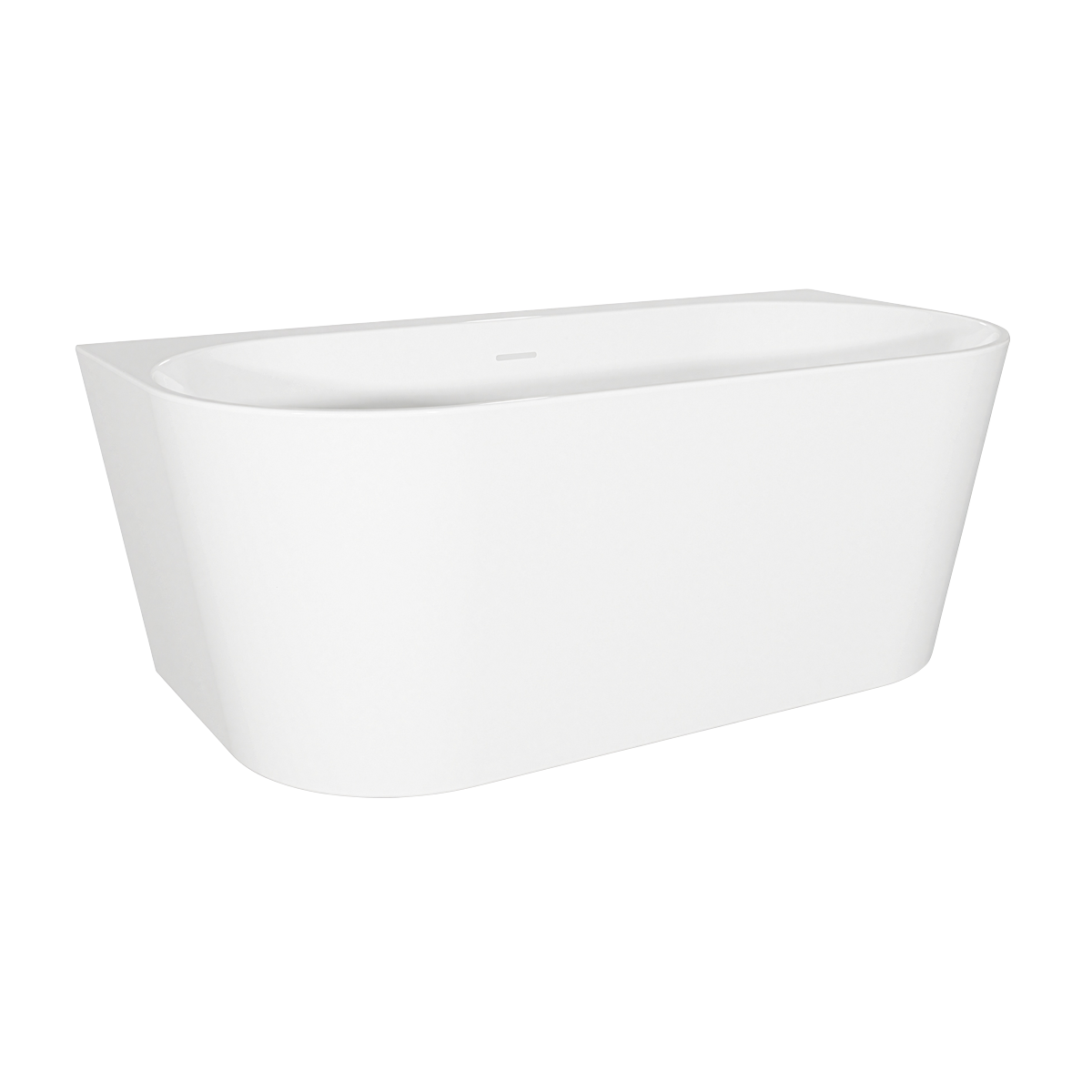 Back-to-Wall Slim Rim Bath with Overflow System 150cm – Gloss White DH421