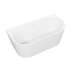 Back-to-Wall Slim Rim Bath with Overflow System 150cm – Gloss White DH421