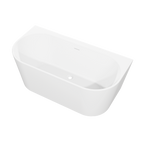 Back-to-Wall Slim Rim Bath with Overflow System 150cm – Gloss White DH421