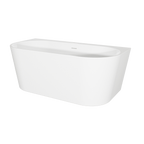 Back-to-Wall Slim Rim Bath with Overflow System 150cm – Gloss White DH421