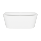 Back-to-Wall Slim Rim Bath with Overflow System 150cm – Gloss White DH421