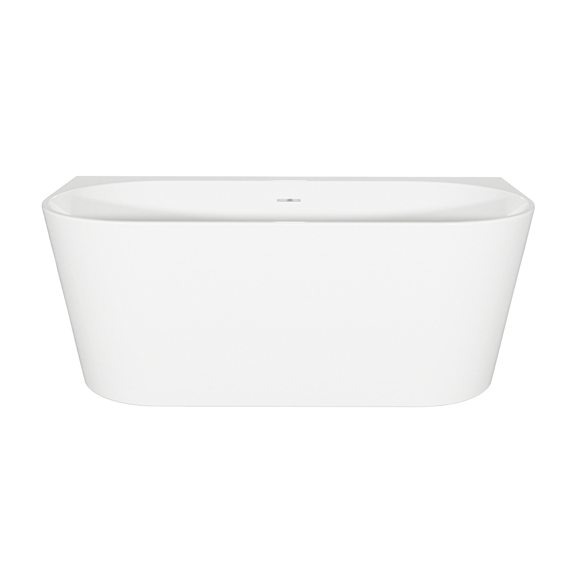 Back-to-Wall Slim Rim Bath with Overflow System 150cm – Gloss White DH421