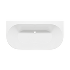 Back-to-Wall Slim Rim Bath with Overflow System 150cm – Gloss White DH421