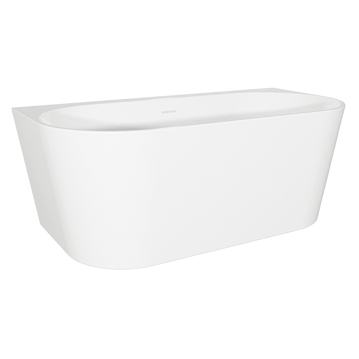 Back-to-Wall Slim Rim Bath with Overflow System 170cm – Gloss White DH422