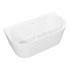 Back-to-Wall Slim Rim Bath with Overflow System 170cm – Gloss White DH422
