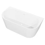 Back-to-Wall Slim Rim Bath with Overflow System 170cm – Gloss White DH422