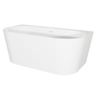 Back-to-Wall Slim Rim Bath with Overflow System 170cm – Gloss White DH422