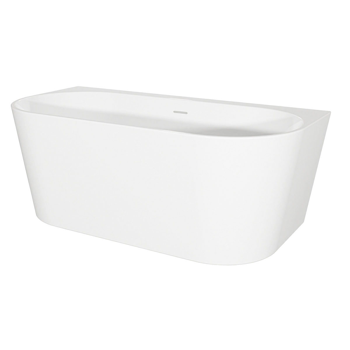Back-to-Wall Slim Rim Bath with Overflow System 170cm – Gloss White DH422