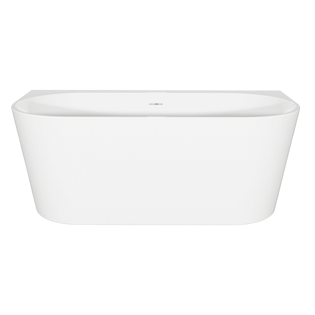Back-to-Wall Slim Rim Bath with Overflow System 170cm – Gloss White DH422