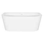 Back-to-Wall Slim Rim Bath with Overflow System 170cm – Gloss White DH422