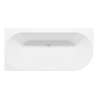 Left-Hand Corner Slim Rim Bath with Overflow System 150cm – Gloss White DH423
