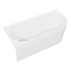 Left-Hand Corner Slim Rim Bath with Overflow System 160cm – Gloss White DH424