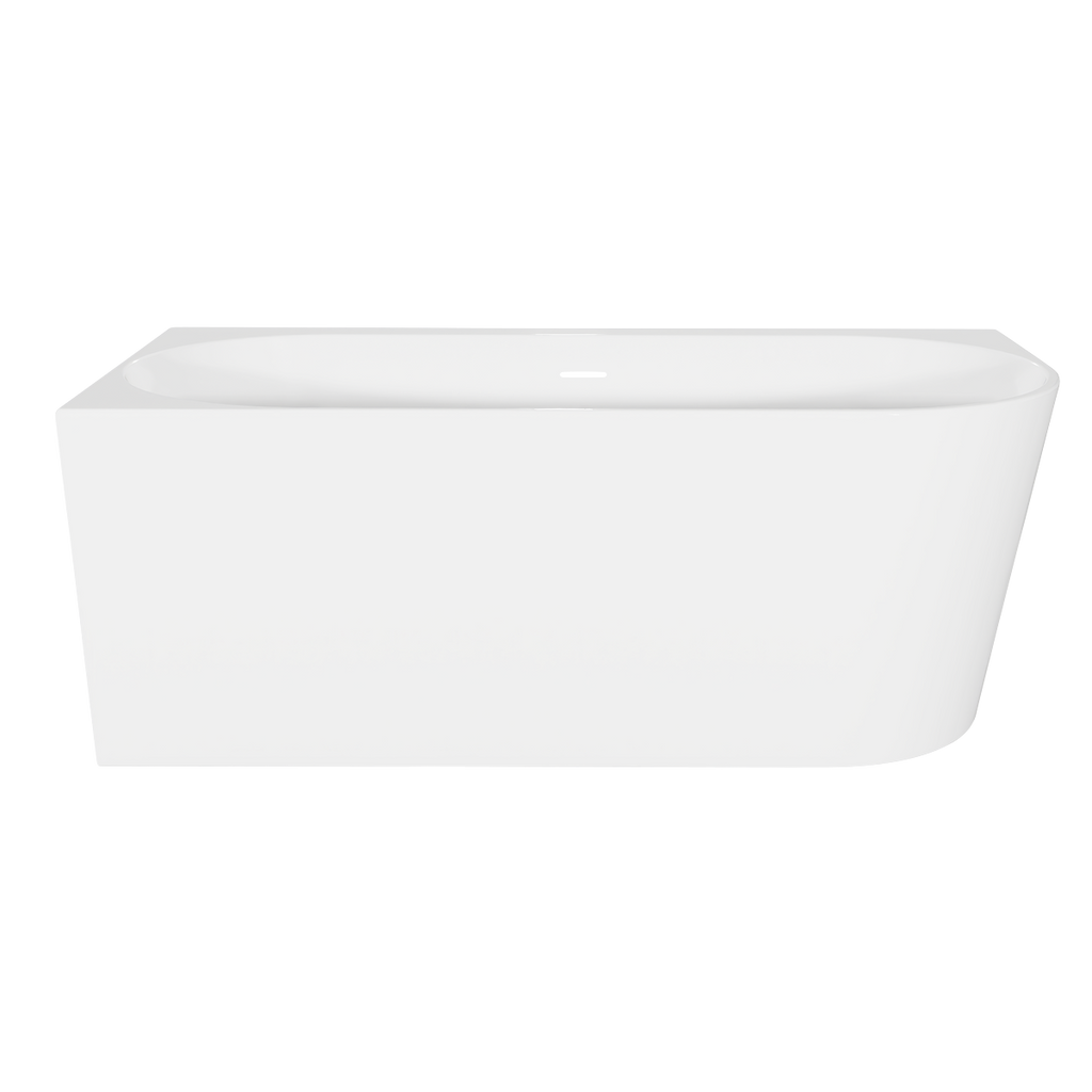 Left-Hand Corner Slim Rim Bath with Overflow System 160cm – Gloss White DH424