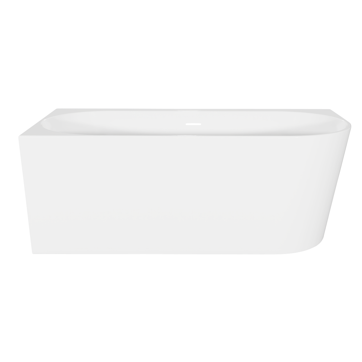 Left-Hand Corner Slim Rim Bath with Overflow System 160cm – Gloss White DH424