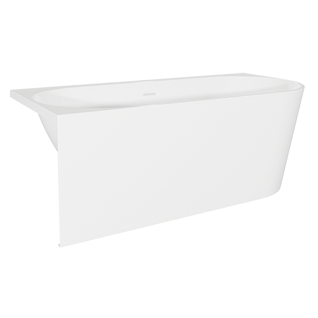 Left-Hand Corner Slim Rim Bath with Overflow System 170cm – Gloss White DH425