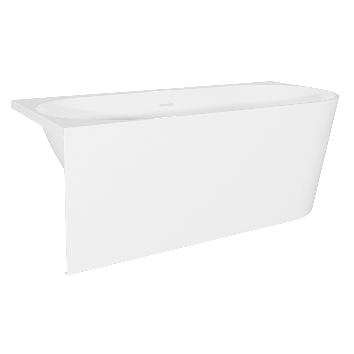 Left-Hand Corner Slim Rim Bath with Overflow System 170cm – Gloss White DH425