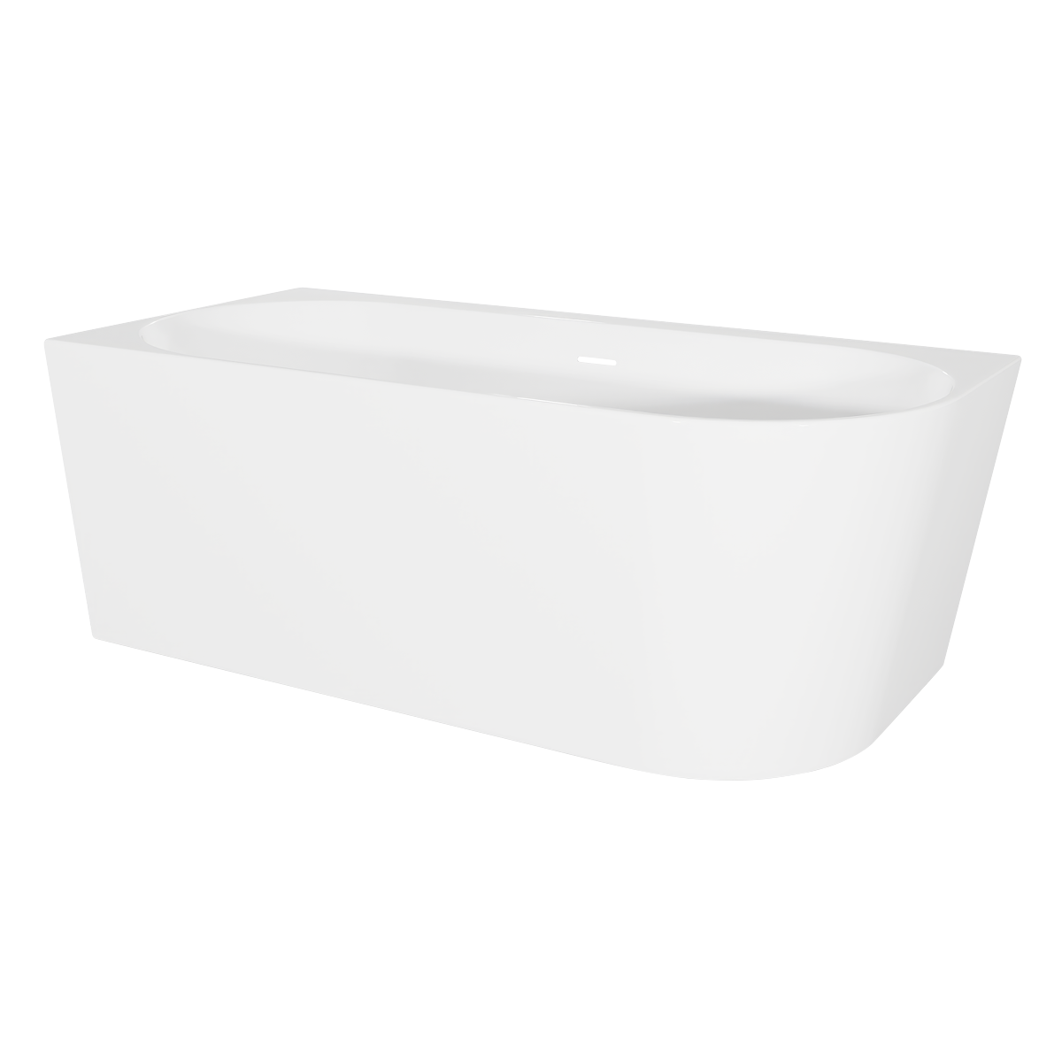 Left-Hand Corner Slim Rim Bath with Overflow System 170cm – Gloss White DH425