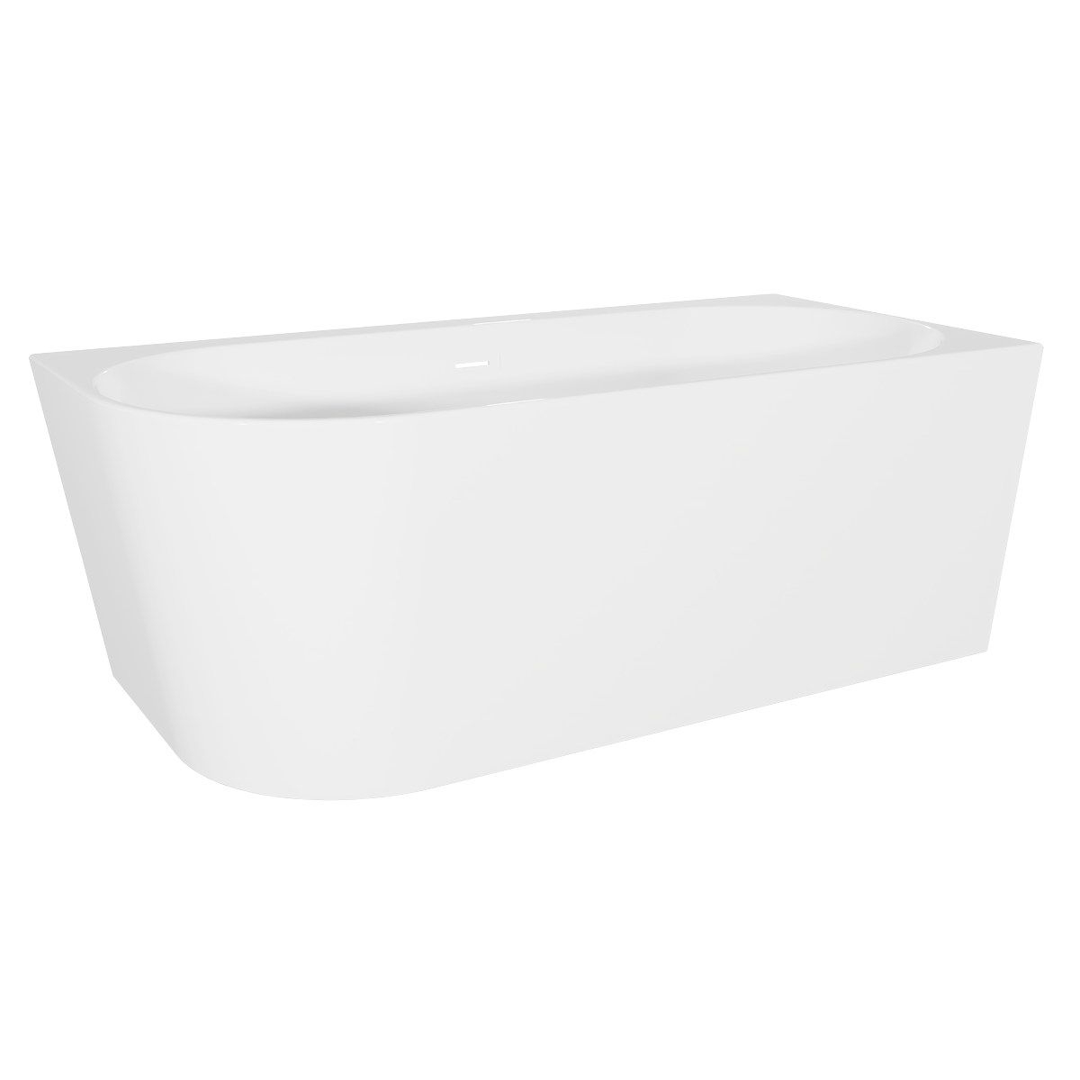 Right-Hand Corner Slim Rim Bath with Overflow System 150cm – Gloss White DH426