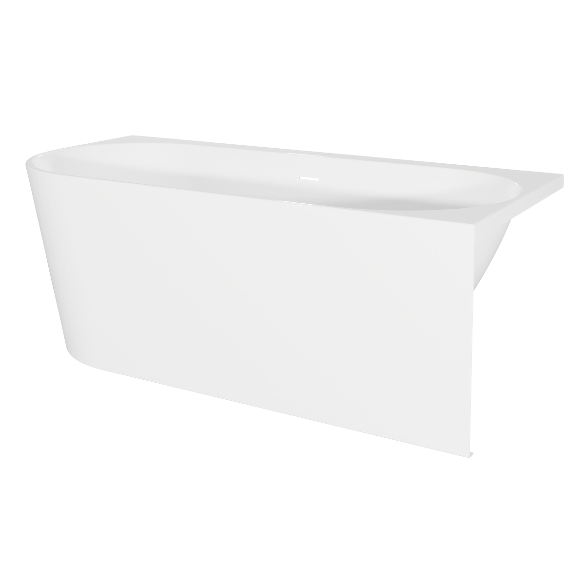 Right-Hand Corner Slim Rim Bath with Overflow System 150cm – Gloss White DH426