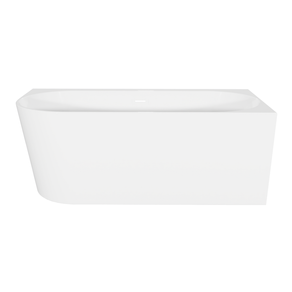 Right-Hand Corner Slim Rim Bath with Overflow System 150cm – Gloss White DH426