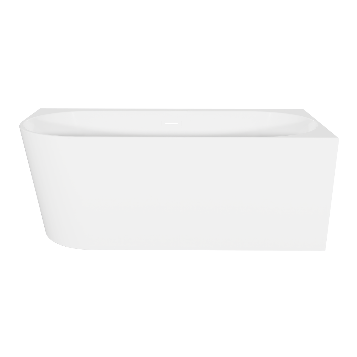 Right-Hand Corner Slim Rim Bath with Overflow System 150cm – Gloss White DH426