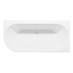 Right-Hand Corner Slim Rim Bath with Overflow System 150cm – Gloss White DH426