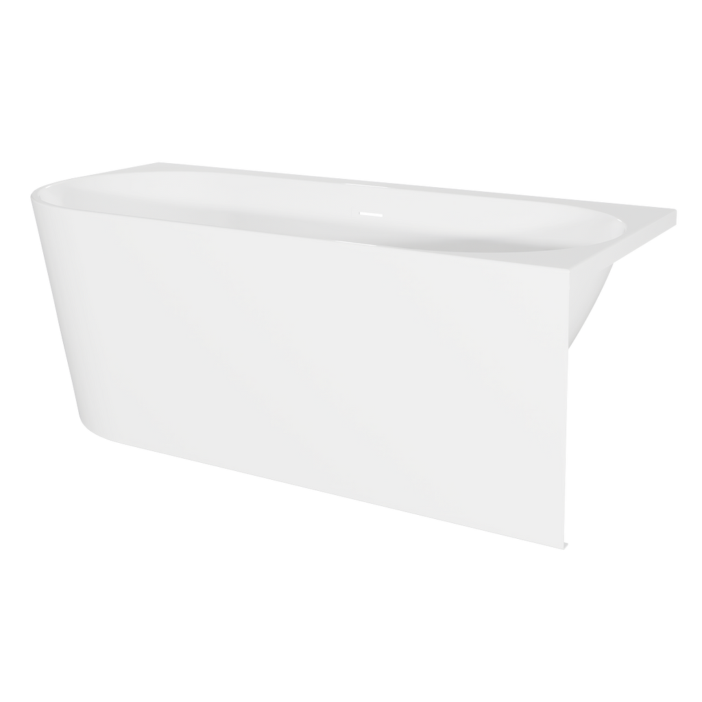 Right-Hand Corner Slim Rim Bath with Overflow System 160cm – Gloss White DH427