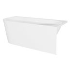 Right-Hand Corner Slim Rim Bath with Overflow System 160cm – Gloss White DH427