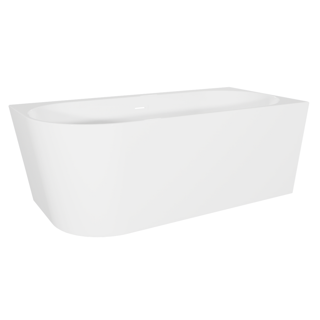 Right-Hand Corner Slim Rim Bath with Overflow System 170cm – Gloss White DH428