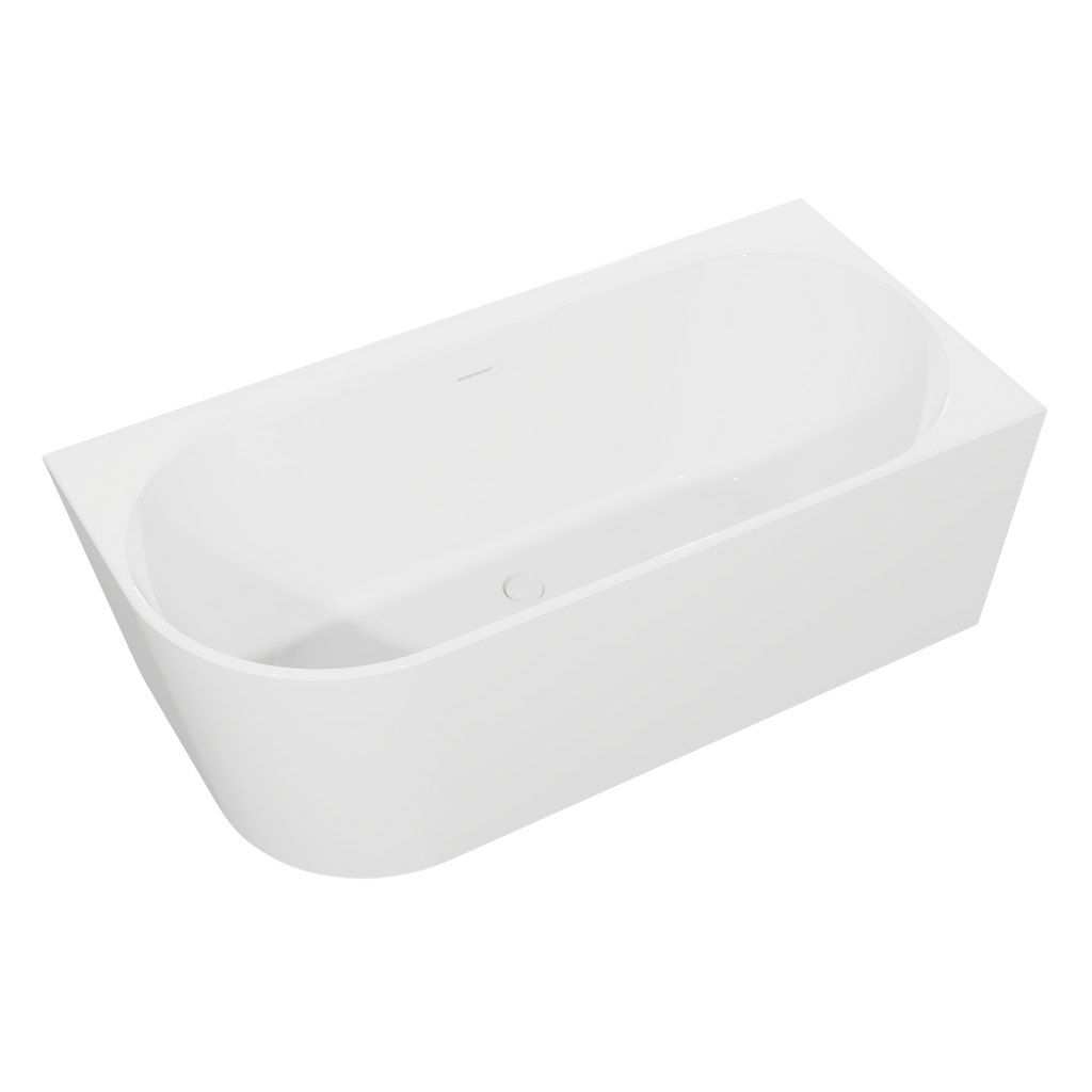 Right-Hand Corner Slim Rim Bath with Overflow System 170cm – Gloss White DH428