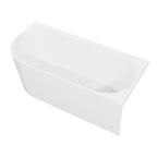Right-Hand Corner Slim Rim Bath with Overflow System 170cm – Gloss White DH428