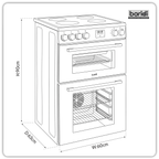 60cm Freestanding Cooker with 99L Double Cavity & Ceramic Hob - Black DH429