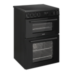 60cm Freestanding Cooker with 99L Double Cavity & Ceramic Hob - Black DH429