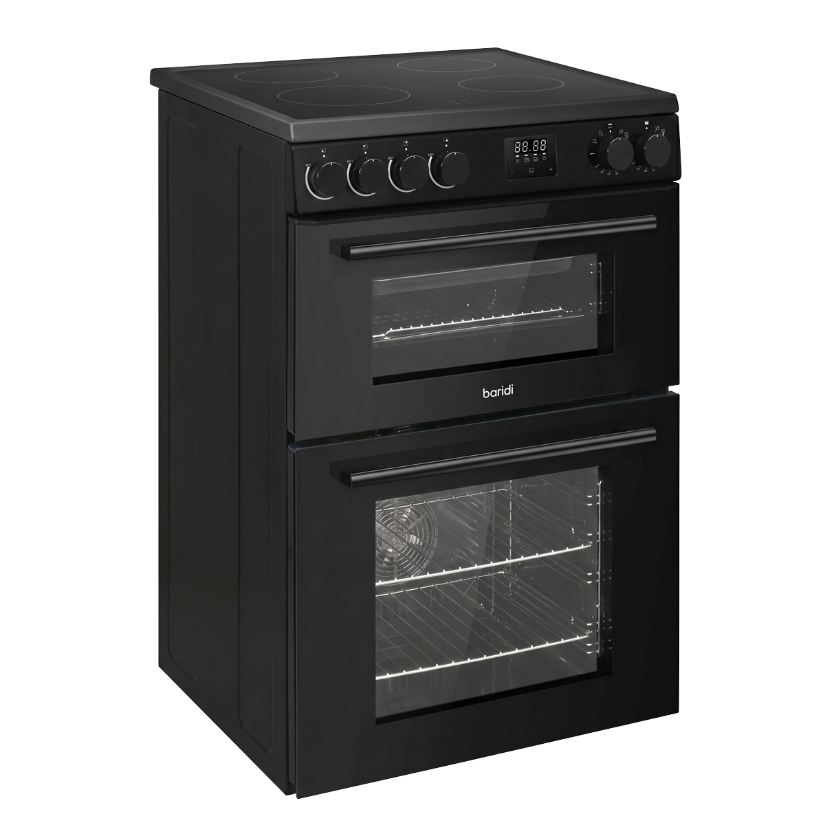 60cm Freestanding Cooker with 99L Double Cavity & Ceramic Hob - Black DH429