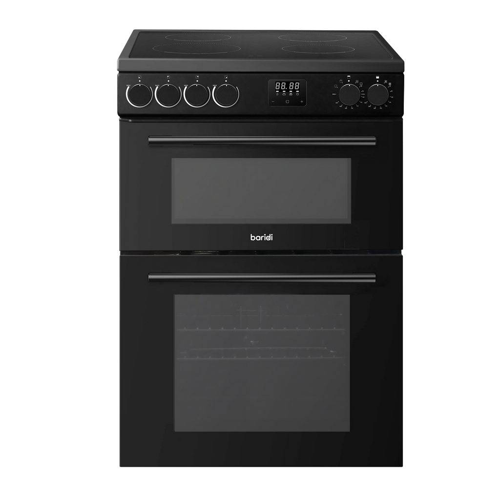 60cm Freestanding Cooker with 99L Double Cavity & Ceramic Hob - Black DH429