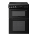 60cm Freestanding Cooker with 99L Double Cavity & Ceramic Hob - Black DH429