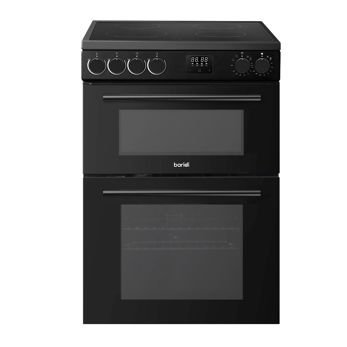 60cm Freestanding Cooker with 99L Double Cavity & Ceramic Hob - Black DH429