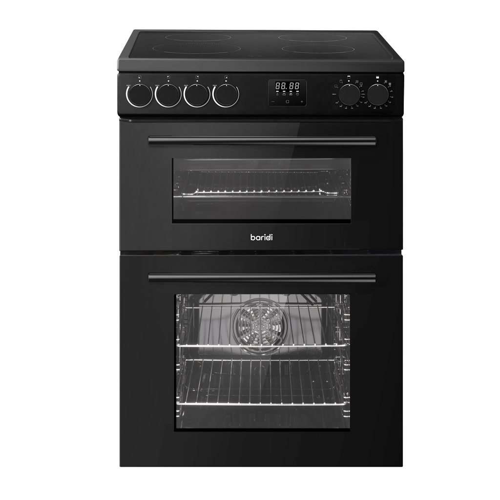 60cm Freestanding Cooker with 99L Double Cavity & Ceramic Hob - Black DH429