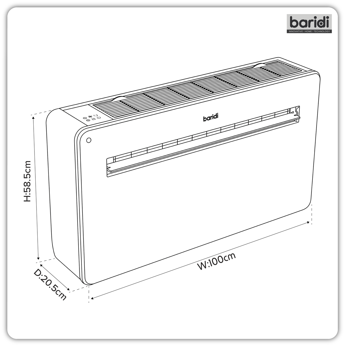 4-in-1 Smart Monobloc Wall-Mounting Air Conditioning Unit 10,000Btu/hr - White DH432