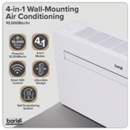 4-in-1 Smart Monobloc Wall-Mounting Air Conditioning Unit 10,000Btu/hr - White DH432
