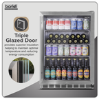 Outdoor Drinks/Beverage/Bar Fridge with Triple Glazed Door & Security Lock 150L - Stainless Steel DH439