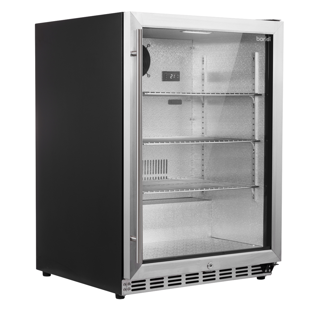 Outdoor Drinks/Beverage/Bar Fridge with Triple Glazed Door & Security Lock 150L - Stainless Steel DH439