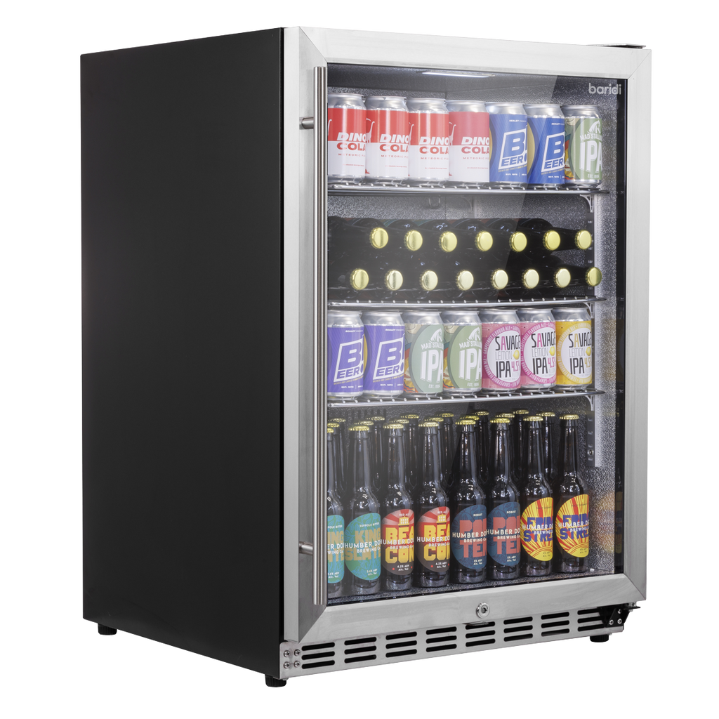 Outdoor Drinks/Beverage/Bar Fridge with Triple Glazed Door & Security Lock 150L - Stainless Steel DH439
